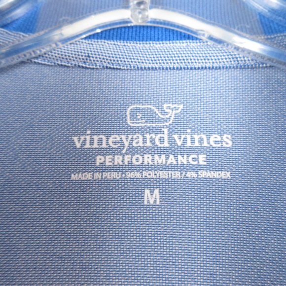 Vinyard Vines Blue Performance Polo Size M Contrast Collar - Picture 6 of 12